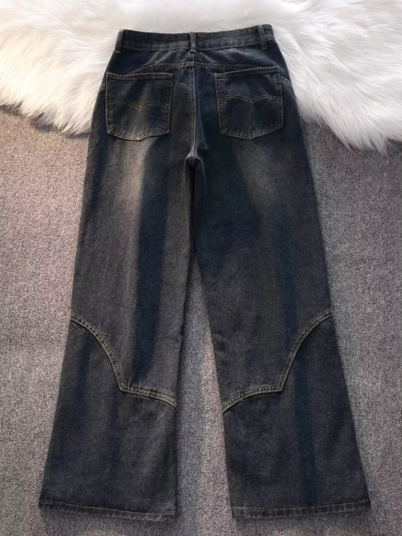 Men's Vintage Wash Wide Leg Jeans