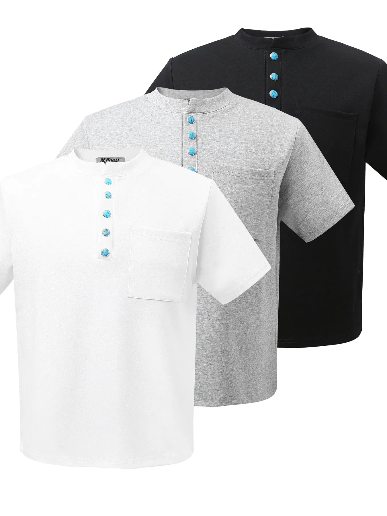 Men's Half Button Short Sleeve Henley T-Shirt