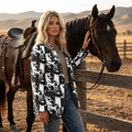 Baha Ranch Black White Cowboy Women's Western Blazer