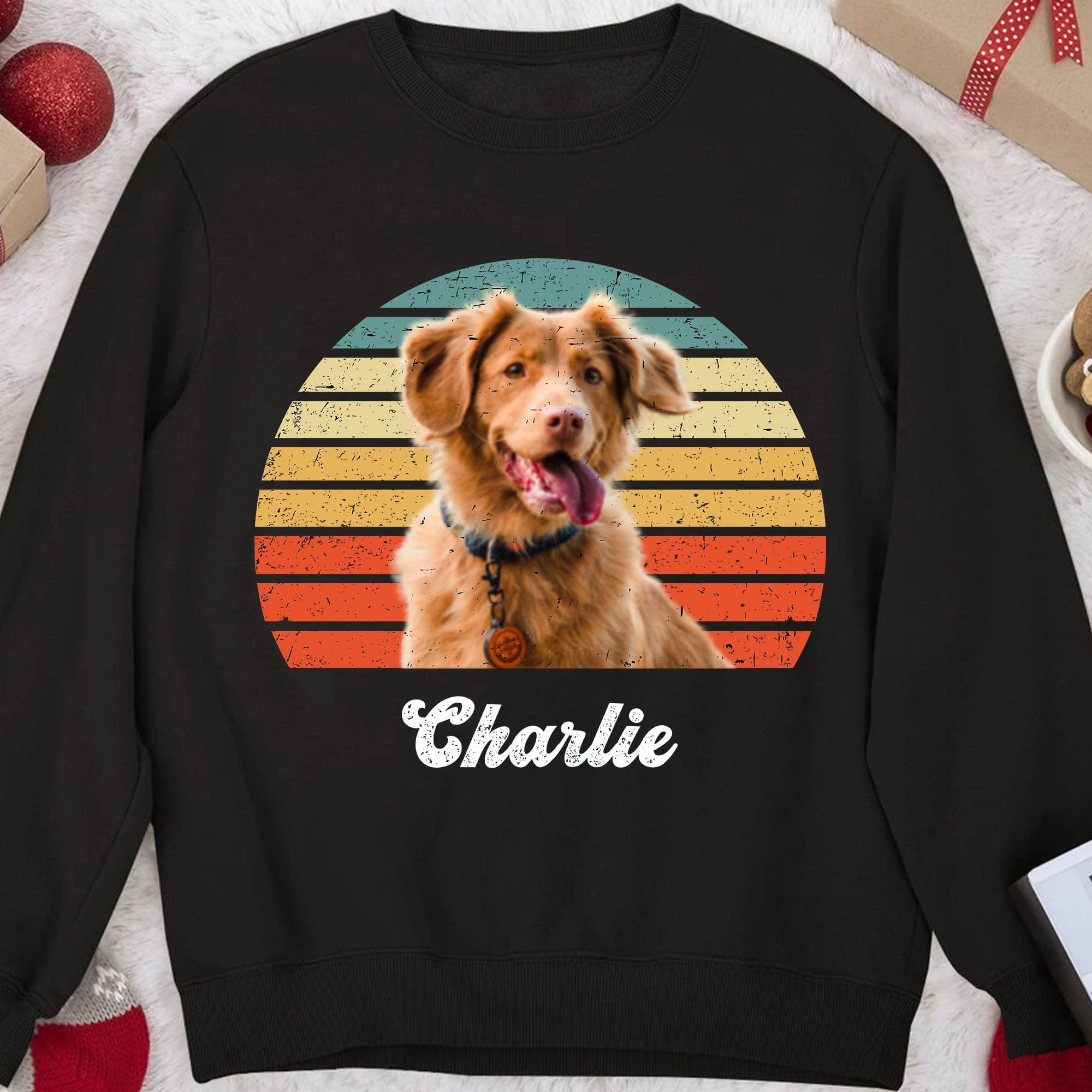 Dog Cat Vintage Retro Photo Sweatshirt Personalized Custom Photo Dog Cat Pet Sweatshirt C548