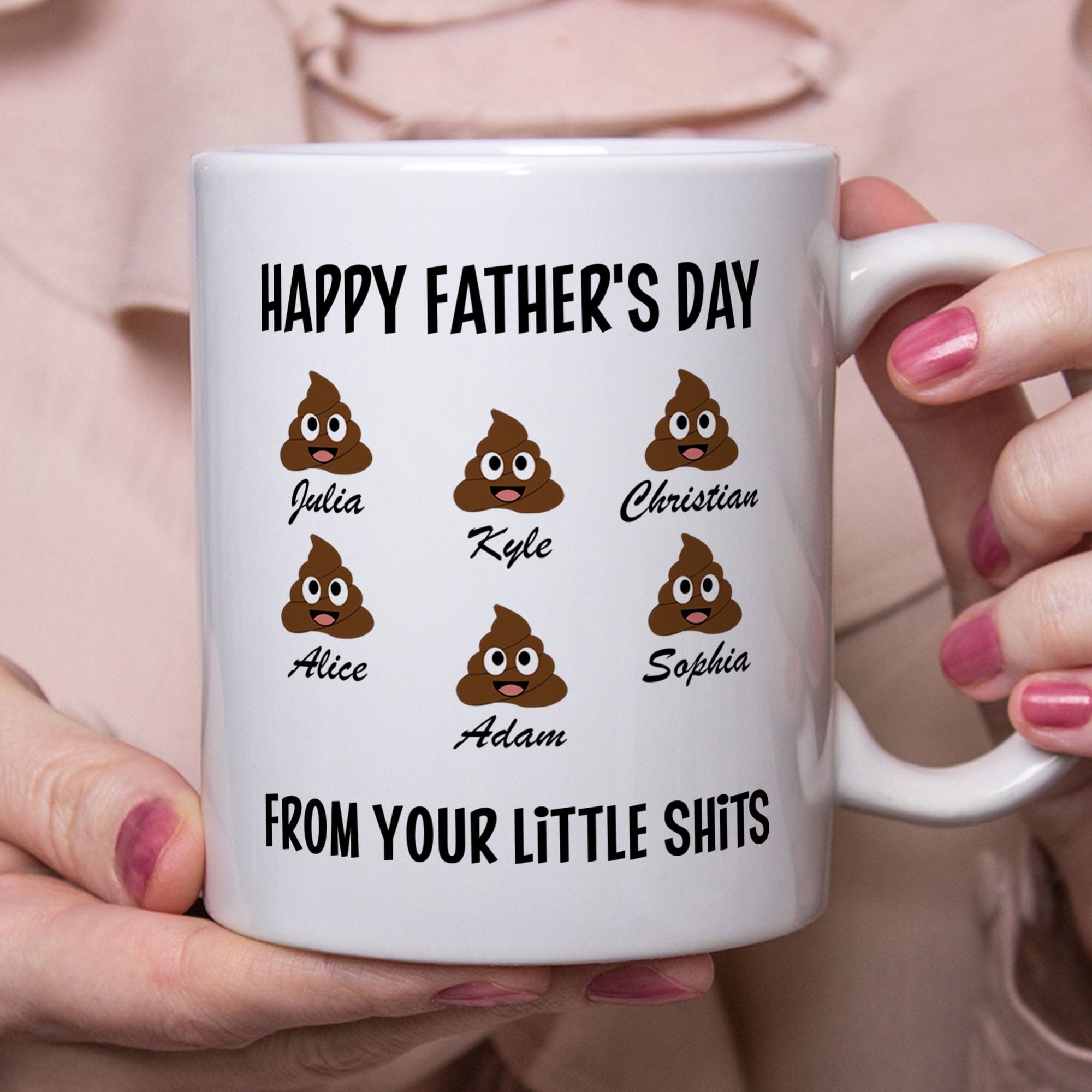 Happy Father's Day From Your Little Shits Custom Mug