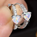 Heart-shaped Synthetic Zirconia Hoop Earrings
