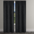 Heavy Suede Embossed Textured Blackout Thermal Window Curtain Pair Panel