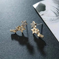 Hollow Star Earrings Zinc Alloy with Rhinestone Accents