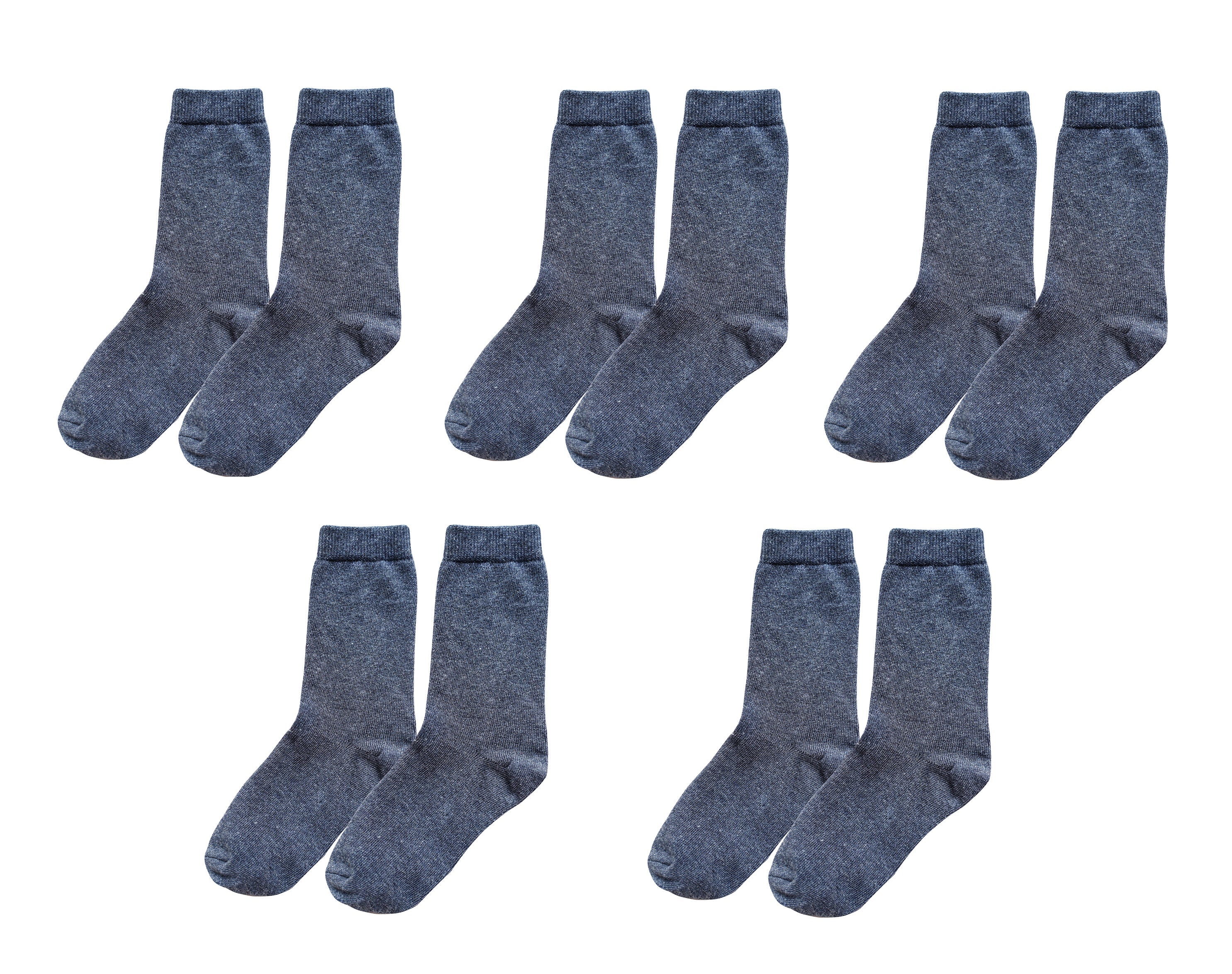 tittimitti® Kids 98% Organic Cotton Crew Socks 5-Pack – Breathable Everyday & School Socks for Boys & Girls (Soft, Durable, Stretch Fit)