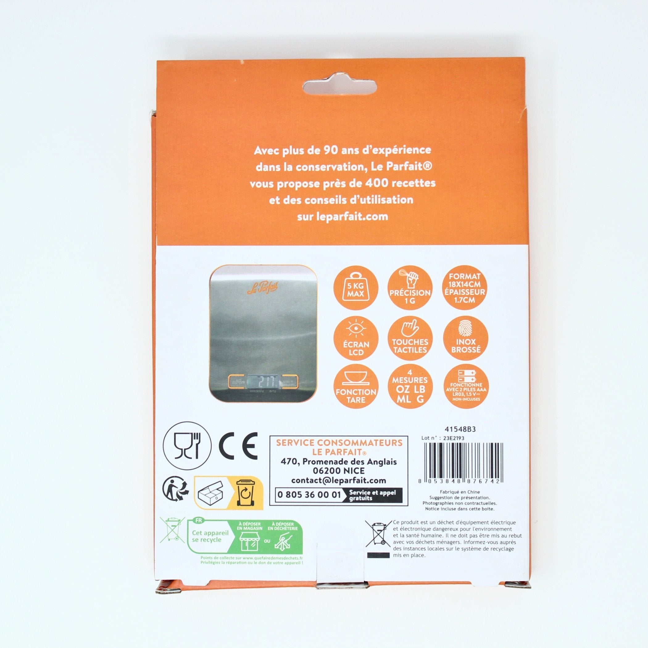 Le Parfait Digital Kitchen Scale for Canning, Cooking and Portioning