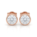 Bezel Solitaire Stud Earrings