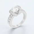 Avera Modern Minimalist Tension Set Engagement Ring in Silver