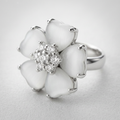 Avera Floral Nouveau Ring in Polished Sterling Silver