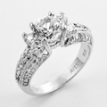 Avera Brilliant Engagement Ring In Sterling Silver