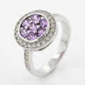 Avera Amethyst Lily Ring in Light Pastel Purple Floral Design