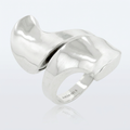 Avera Finish Abstract Statement Ring In Polished Silver