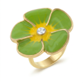 Avera Large Flower Cubic Zirconia Cocktail Ring in 14k Hamilton Gold