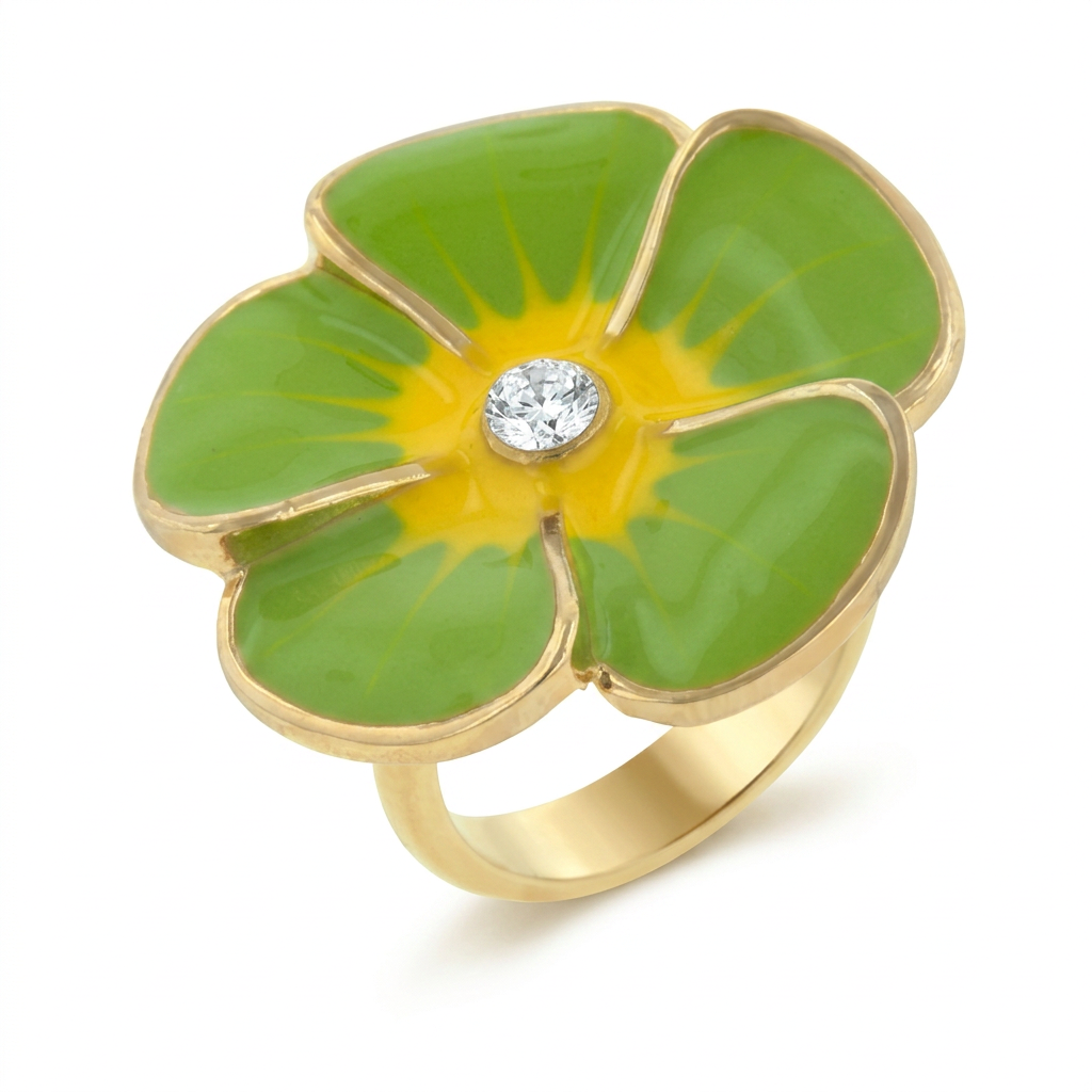 Avera Large Flower Cubic Zirconia Cocktail Ring in 14k Hamilton Gold
