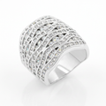 Avera Cubic Zirconia Pave Abstract Ring in Sterling Silver