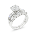 Avera Engagement Set with Large Center Stone in Sterling Silver