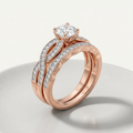 Avera Infinity Twist Bridal Set In Rose Gold Tone