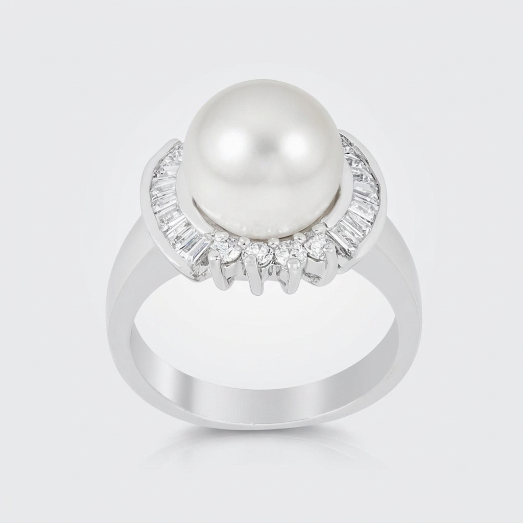 Avera Timeless Radiance Elegant Bridal Ring Size 5 in Silver
