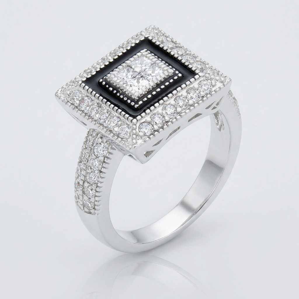 Avera Shira 0.7ct Cubic Zirconia Antique Style Ring in Silver