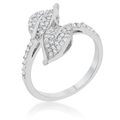 Avera Liana 0.1ct Cubic Zirconia Leaf Wrap Ring in Silver