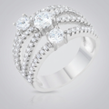 Avera Beatrice 1.8ct Cubic Zirconia Statement Ring in Silver