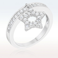 Avera Star 0.25ct Cz Simple Holiday Charm Band Ring