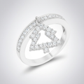Avera Christmas Tree 0.3ct CZ Holiday Charm Ring Size 5 Silver