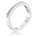 Avera .9Ct Channel Set Princess Cut Plated Square Shaped Stackable Band