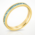 Avera Stylish Stackables Aqua Crystal Gold Ring
