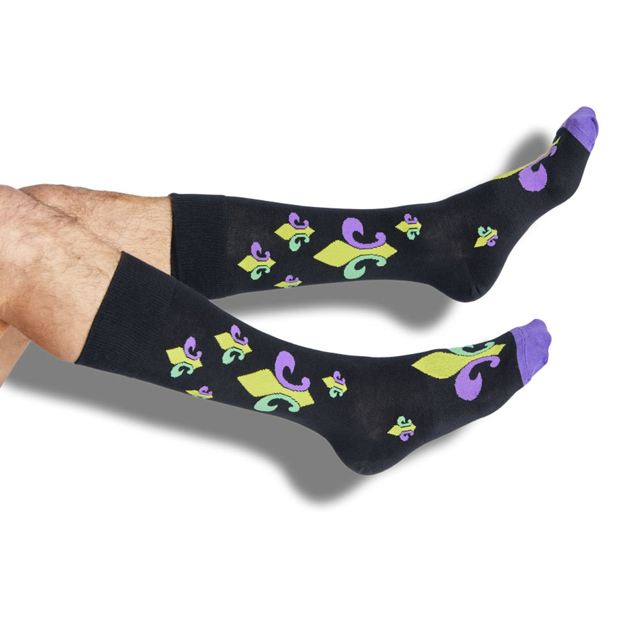 Mardi Gras - Large Fleur-de-lis Dress Socks