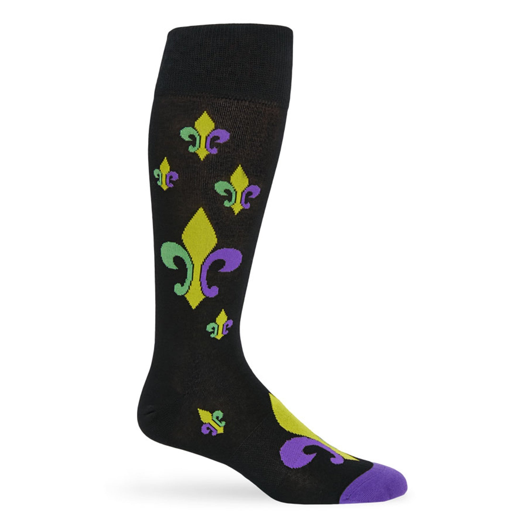 Mardi Gras - Large Fleur-de-lis Dress Socks