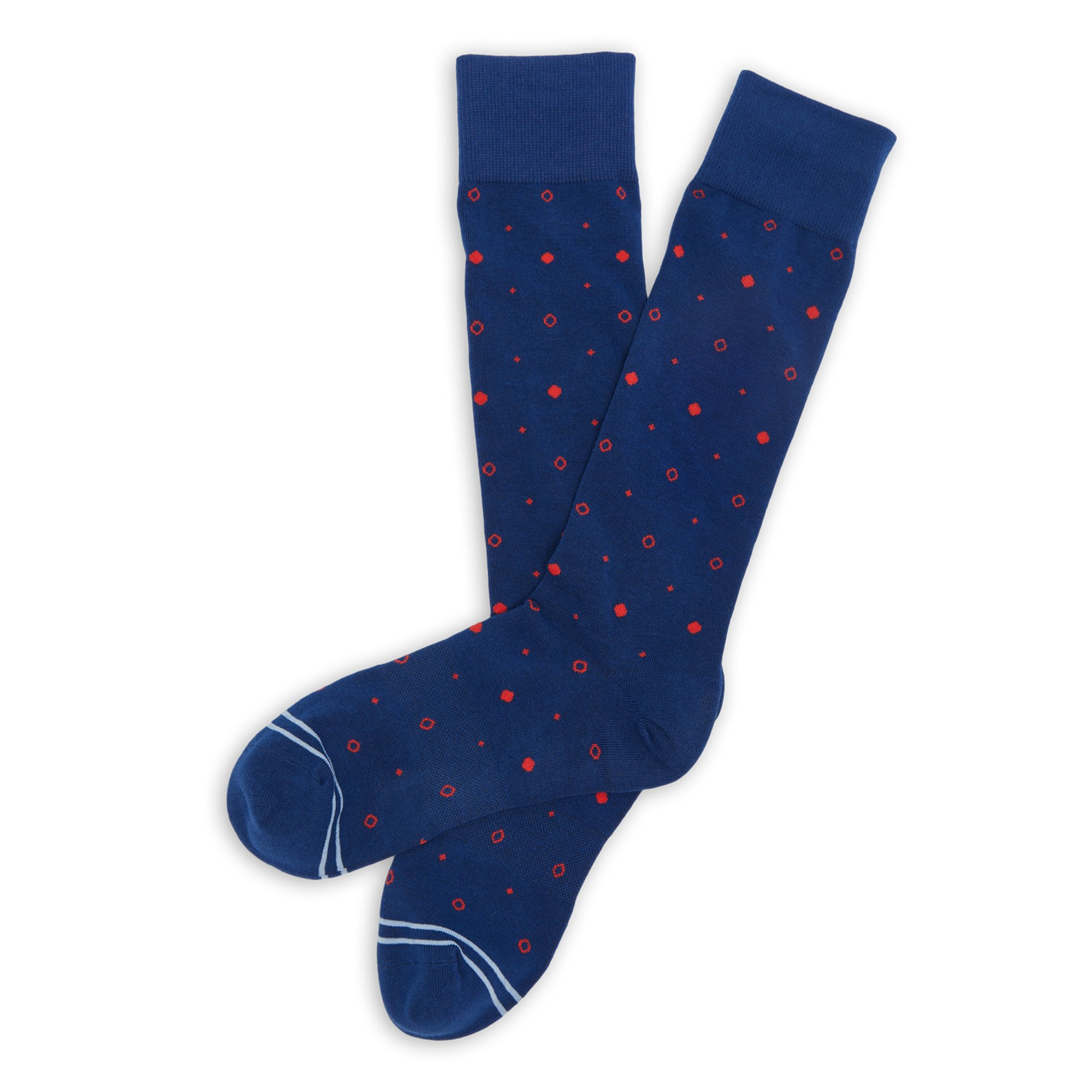 Navy Mixed Dot Dress Socks