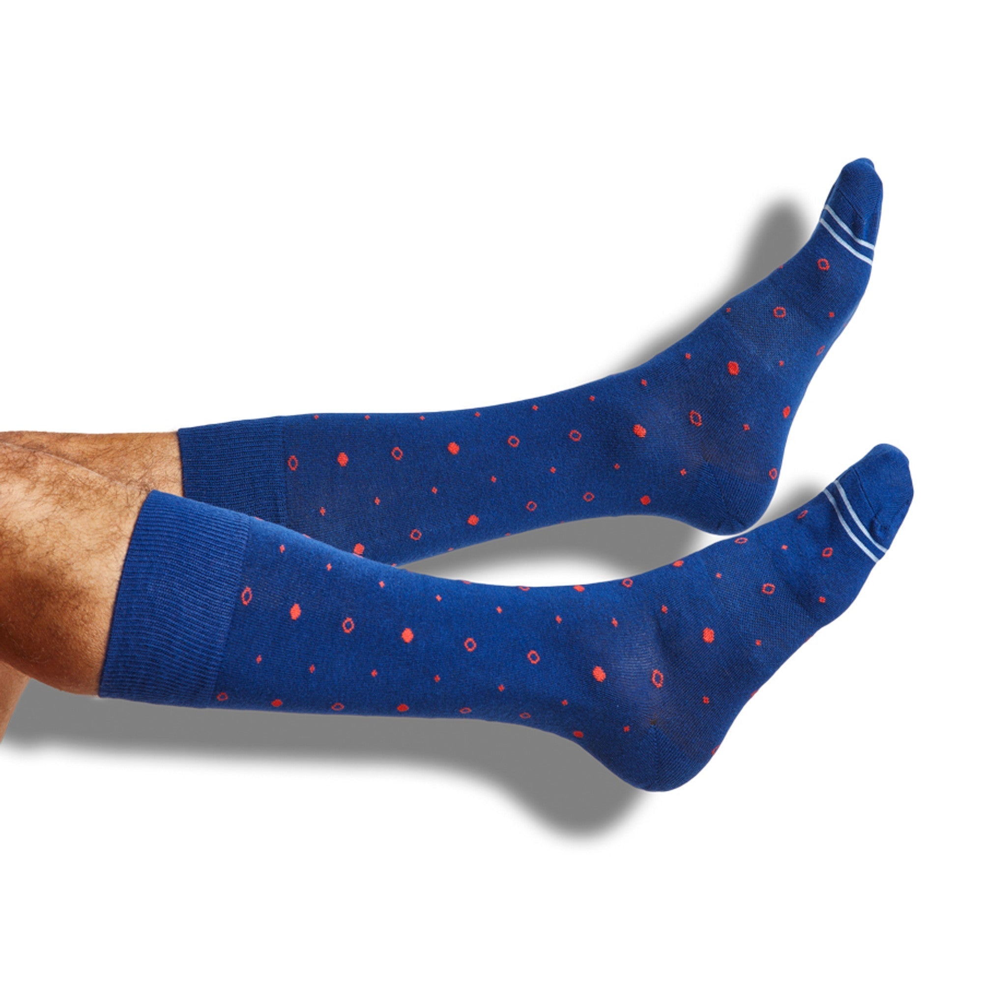 Navy Mixed Dot Dress Socks