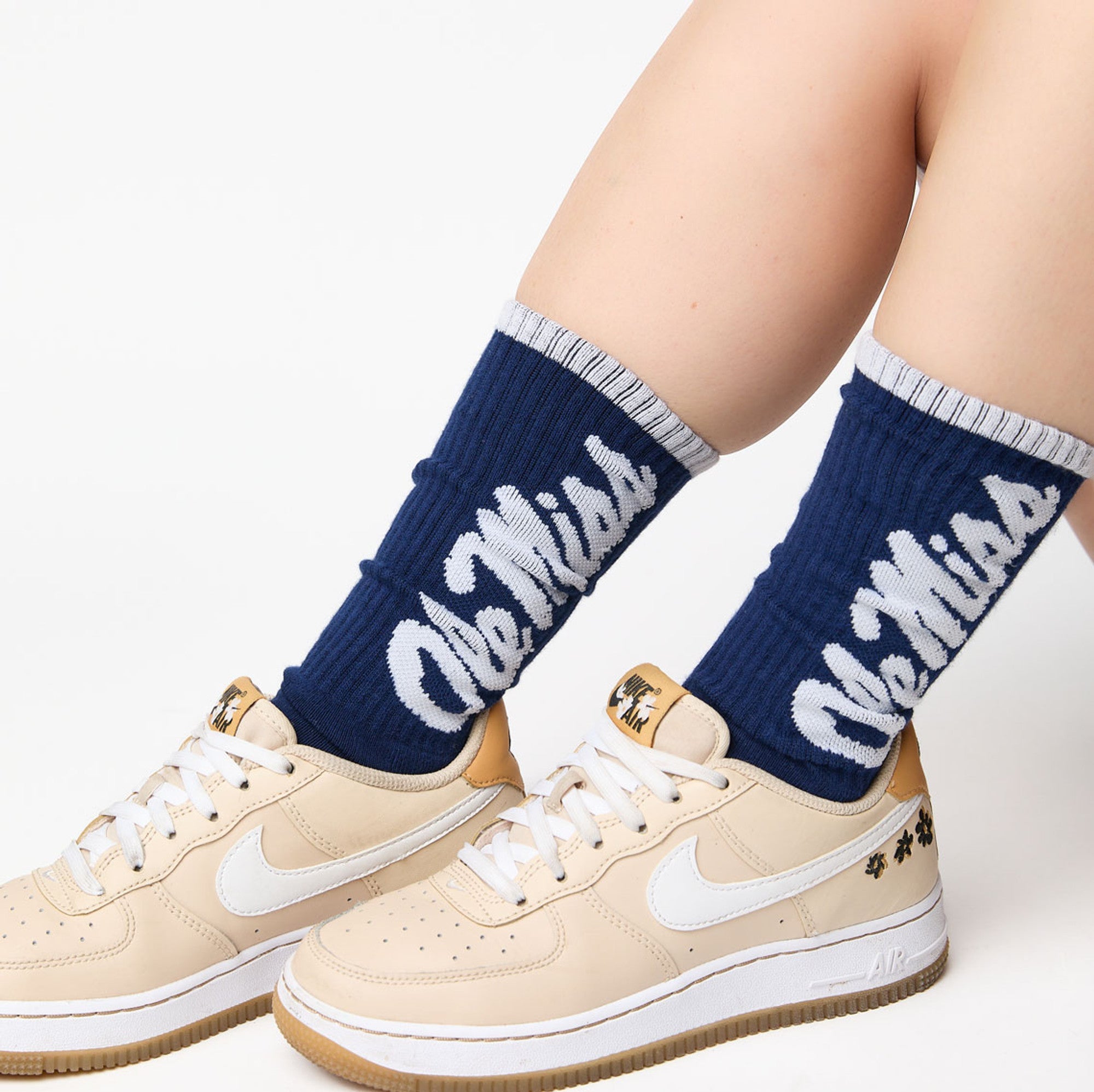 Navy Ole Miss Big Casual Crew Socks