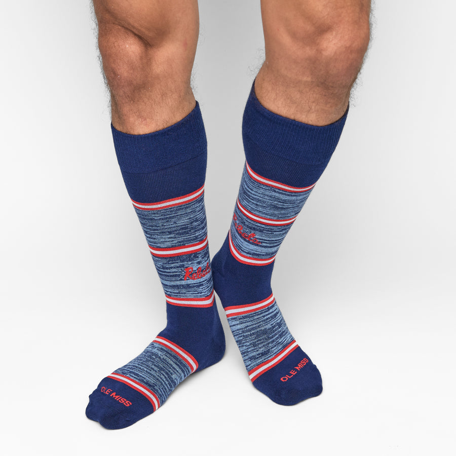 Navy Rebels Stripe Dress Socks