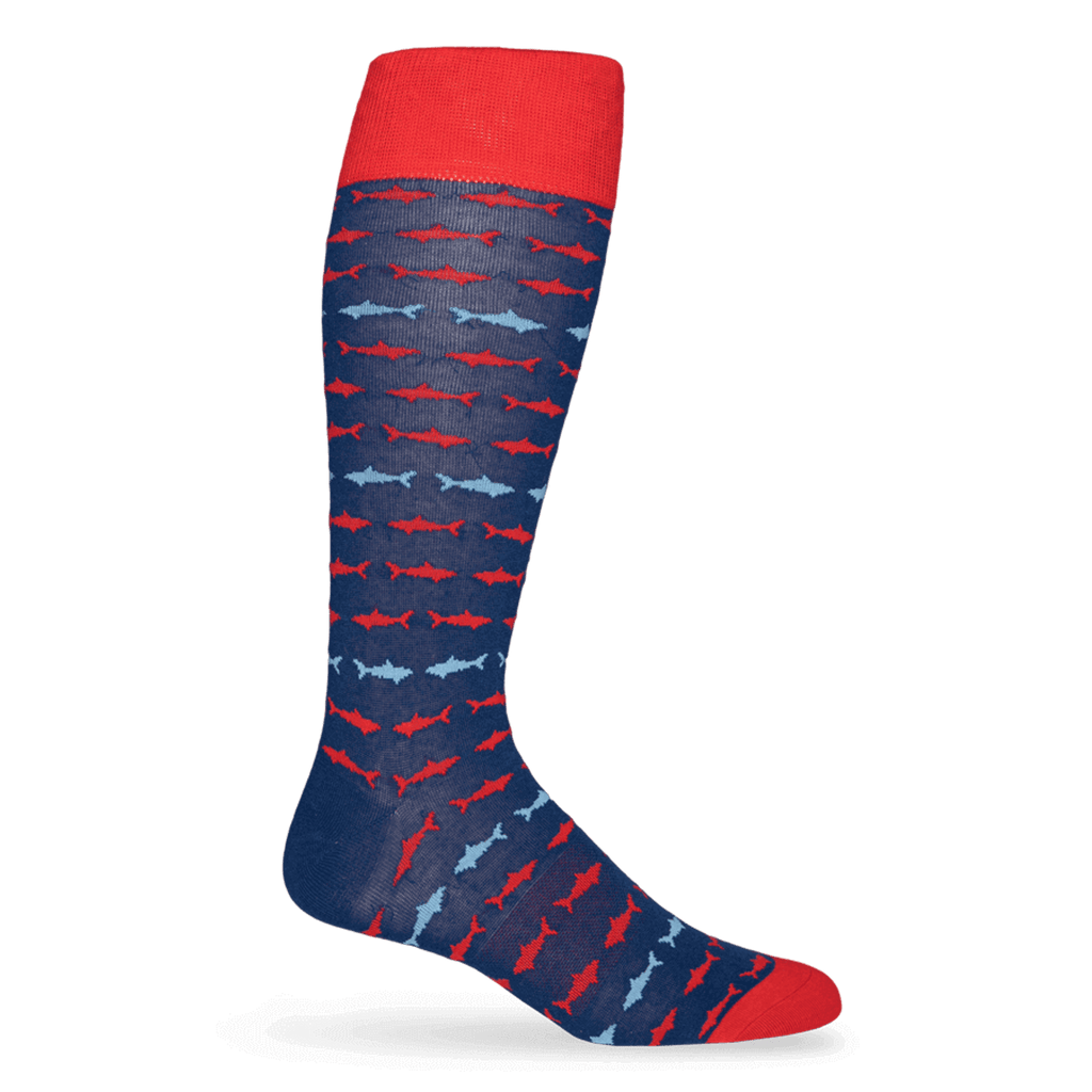 Navy Shark Socks