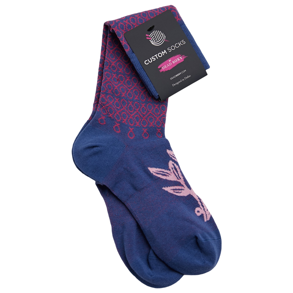 NBCF - Blue with Dark Pink Connected Ribbons