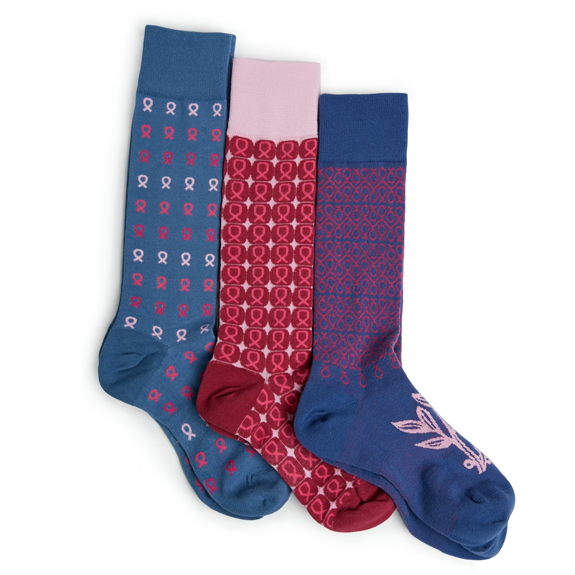 NBCF - Blue with Dark Pink Connected Ribbons