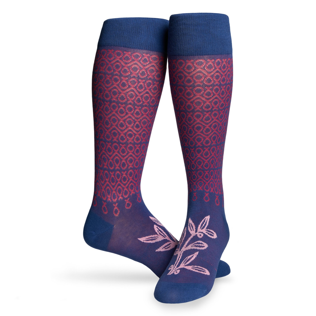 NBCF - Blue with Dark Pink Connected Ribbons