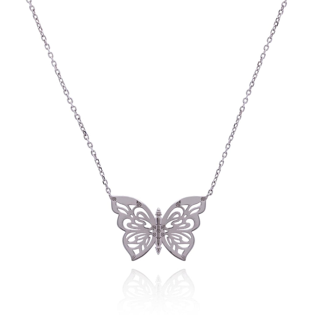 .925 Silver Papillon Butterfly Women's Necklace Jewelry