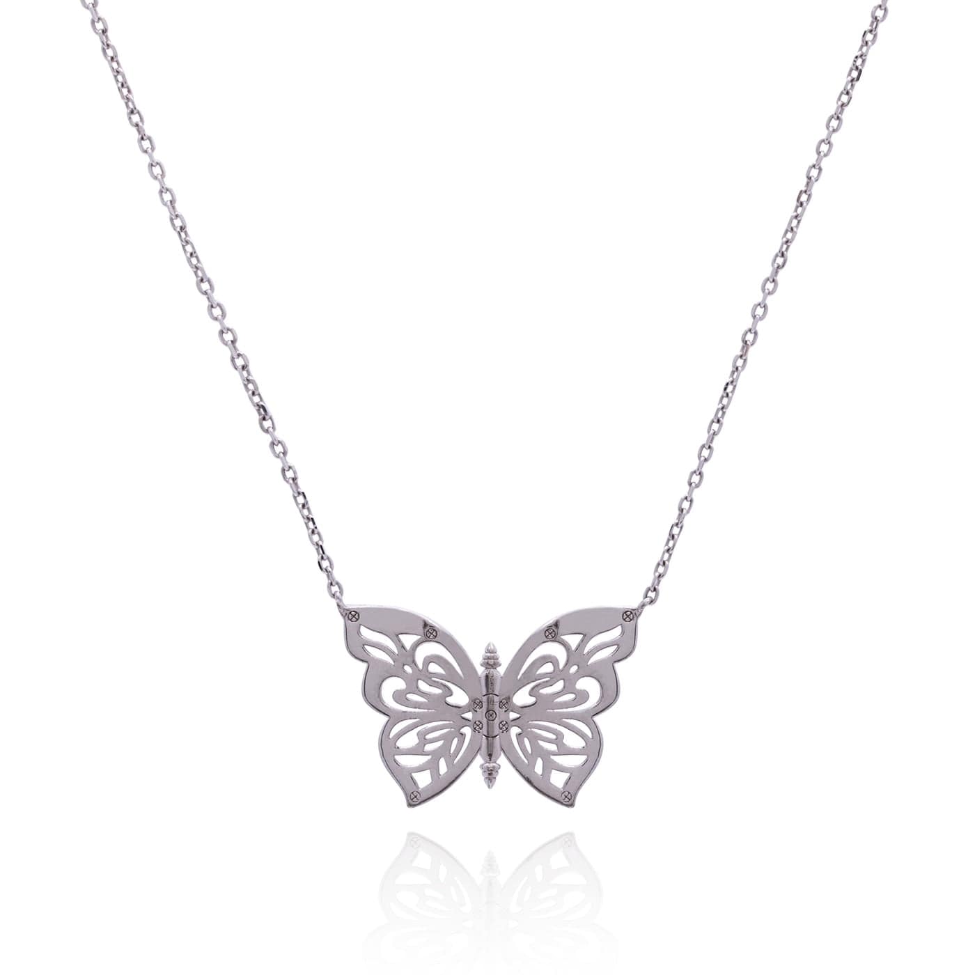 .925 Silver Papillon Butterfly Women's Necklace Jewelry