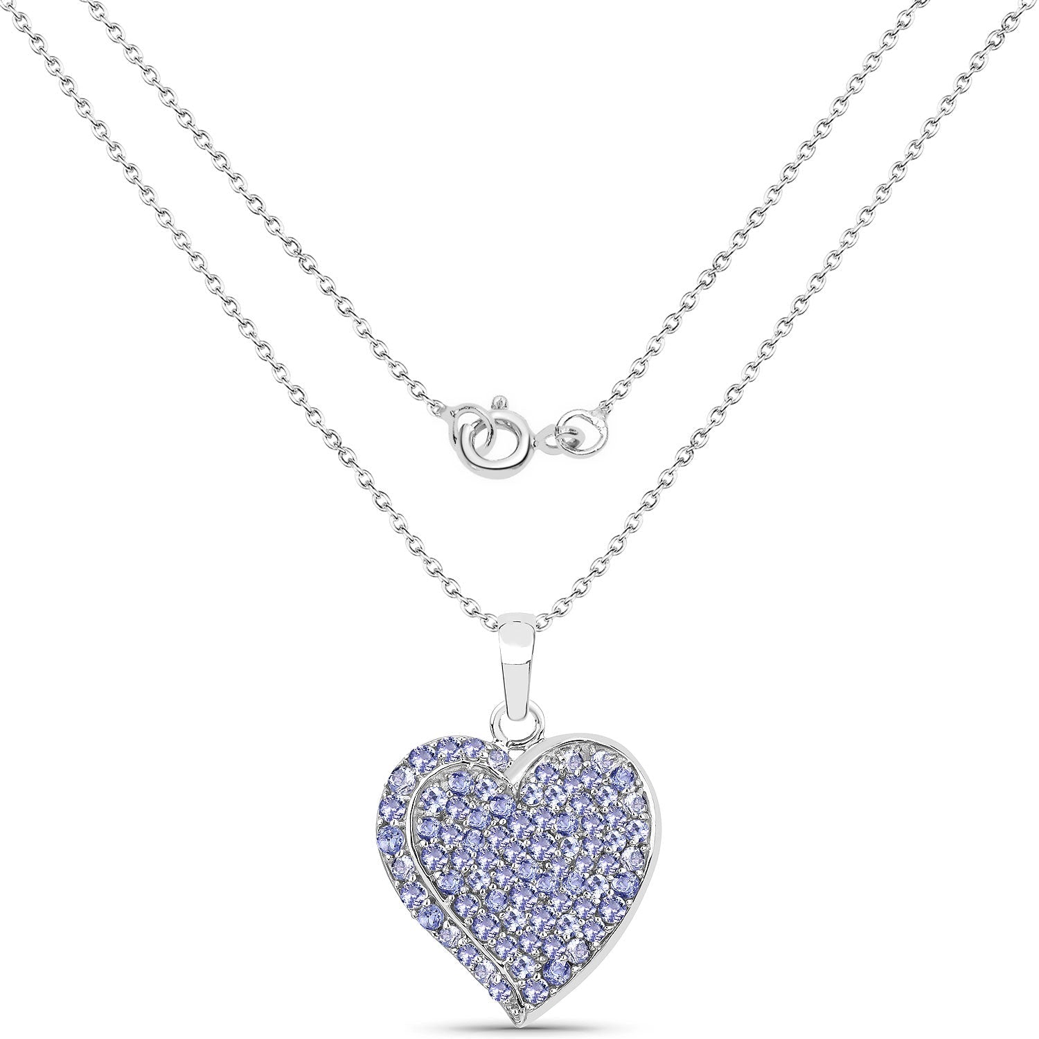 3.97 Carat Genuine Tanzanite .925 Sterling Silver Pendant