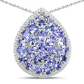 4.16 Carat Genuine Tanzanite .925 Sterling Silver Pendant