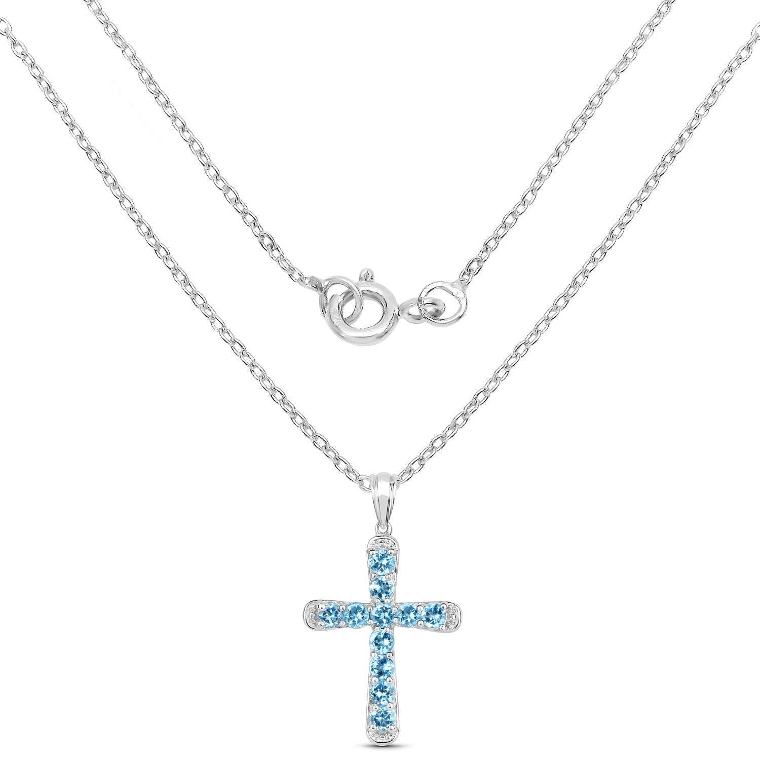 3.85 Carat Genuine Blue Topaz .925 Sterling Silver Pendant