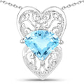 4.65 Carat Genuine Swiss Blue Topaz .925 Sterling Silver Pendant