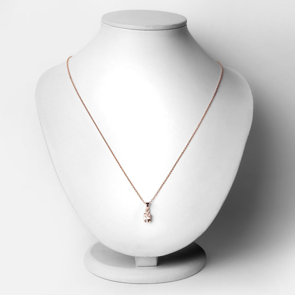 0.70 ct Genuine Morganite .925 Sterling Silver Pendant