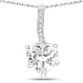 4.46 Carat Genuine White Cubic Zirconia .925 Sterling Silver Pendant