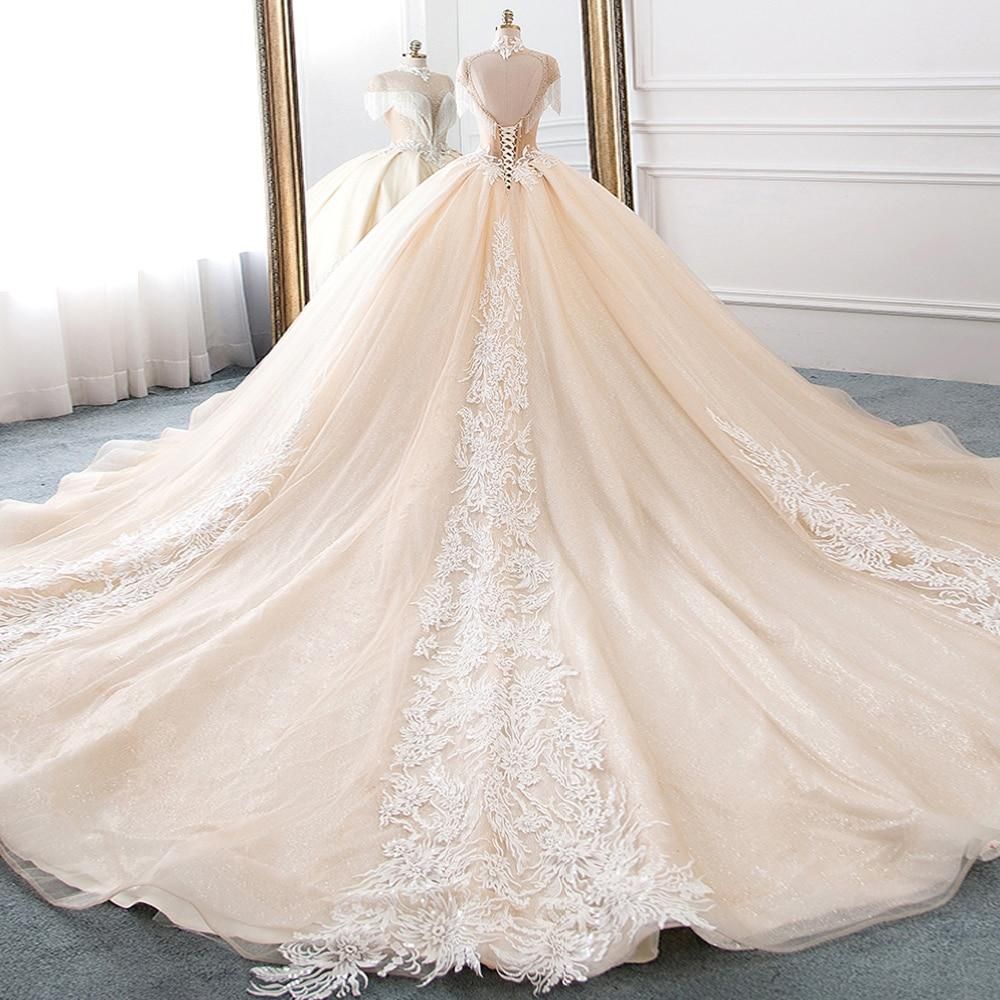 New Luxury High Neck Ball Gown Wedding Dress EDW100
