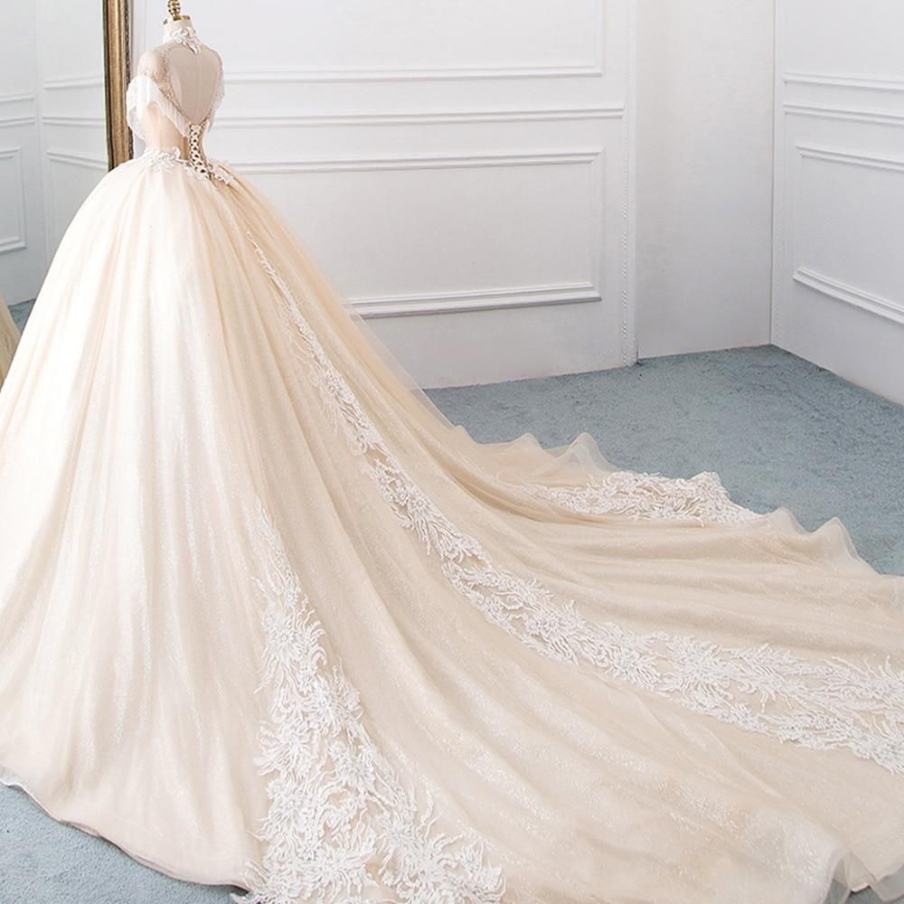 New Luxury High Neck Ball Gown Wedding Dress EDW100