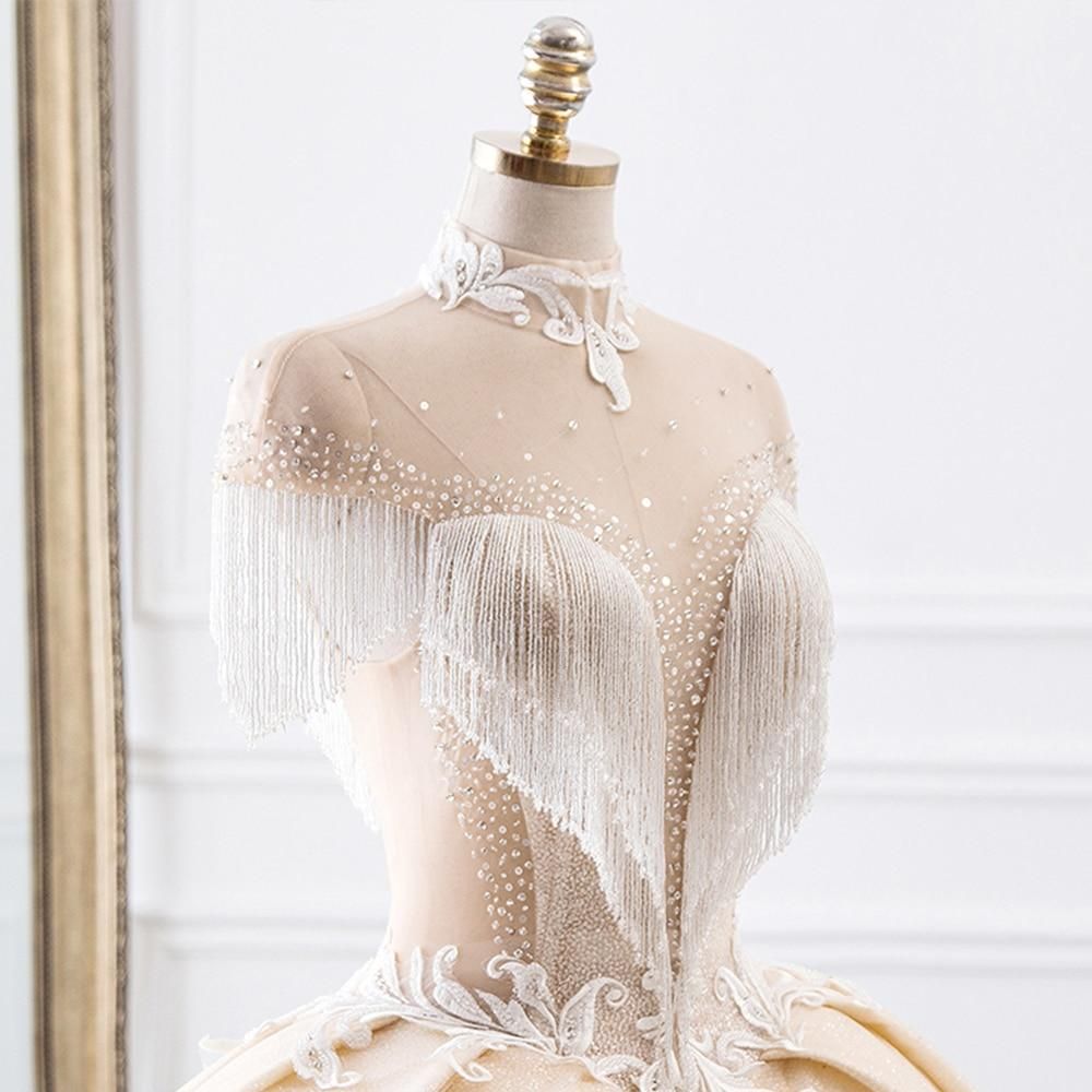 New Luxury High Neck Ball Gown Wedding Dress EDW100
